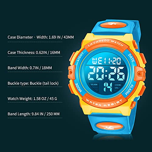 Image of Kids Watch,Boys Watch for 3-15 Year Old Boys,Digital Sport Outdoor Multifunctional Chronograph LED 50 M Waterproof Alarm Calendar Analog Watch for Children with Silicone Band,Kids Gift