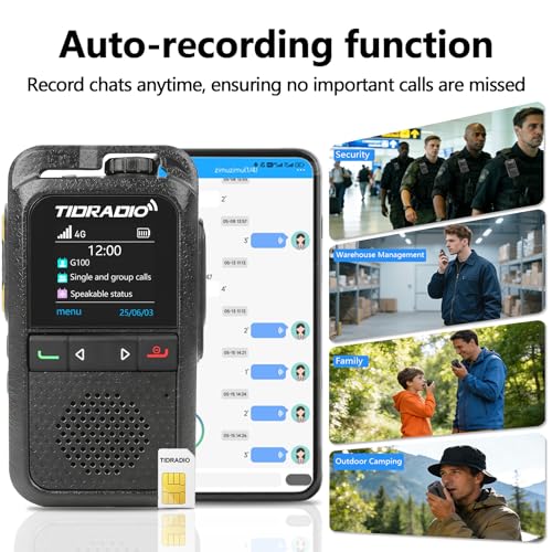 Image of 10Pack-TIDRADIO TD-G100 Rapid Unlimited Range Walkie Talkies with SIM Cards, 4G POC Two Way Radios Nationwide 6000 Miles, Global Long Range PTT for Family, Logistics, Company,Compatible with TD-M15
