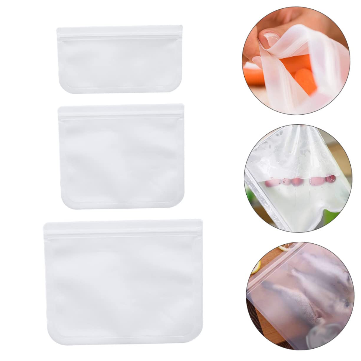 COLLBATH 12 Pack Leakproof Food Preservation Bags Fresh Keeping Storage Bags Self-sealing Strip Peva Vacuum Bags for