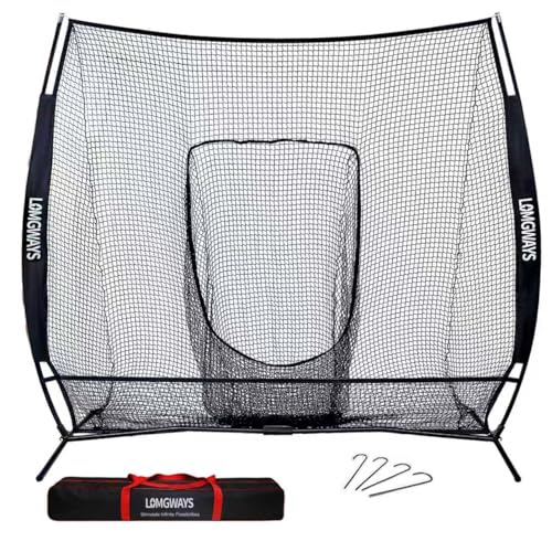 Image of 7x7FT Golf /Baseball /Softball Practice Net with Carry Bag for Training | Multi-Sport Use |Portable |Large Practice Area |Quick Set up |Versatile Training