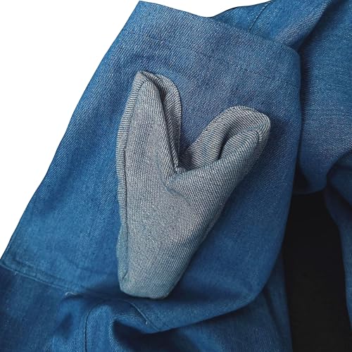 Unisex Wide Leg Jeans High Waisted Denim Pant swith Stretchable Waistband, Box Pocket Style2