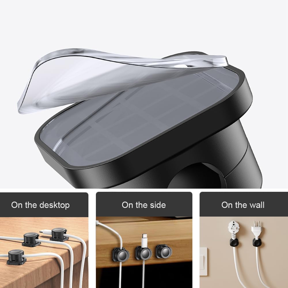 Magnetic Cable Clips, 2025 New Magnetic Cord Holder for Charging Cords, Magnetic Cable Holder Under Desk Cable Management for Nightstand (3 PCS)
