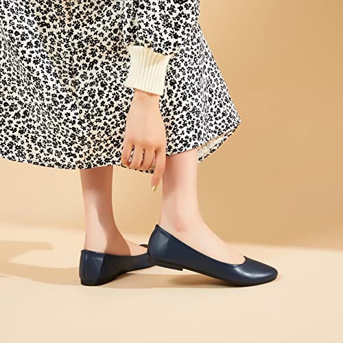 Image of Hash Bubbie Women's Flats Shoes Ballet Flats Dress Shoes Comfortable PU Leather Slip on Shoes for Women