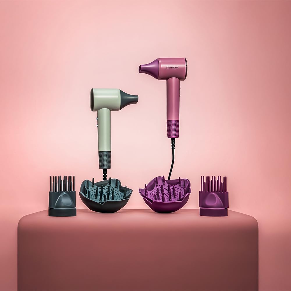 Cecotec Secador de Pelo Compacto y Ligero DryNova 3in1 Berry. 1600W, 110000RPM, Motor Brushless, Voluminizador, Difusor y Concentrador, Generador Iones, Silencioso y Duradero, 4 Ajustes Temperatura