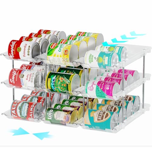 Can Organizer for Pantry, 3 Tiers Can Storage Rack, up to 36 Cans Food Holders for Fridge, Cabinet and Pantry Organization