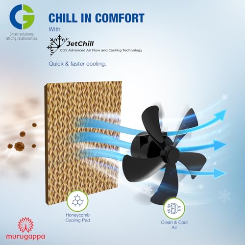 Image of CG 95L Desert Air Cooler for Home| Inverter Compatible | Ice Chamber | Honey Comb Pads | Concealed Pumps | Adjustable Louvers | Water Level Indicator | Upto 45Ft Air Throw | 1 Yr Manufacturer Warranty