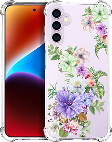ENDIY for Samsung Galaxy S23+ Plus Case - Clear Glam Florals