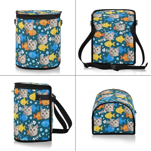 Image of Wudan Cartoon Cute Fish Bubble Custom Car Trash Can with Lid Leak Proof Trash Bin Can for Lid and Storage