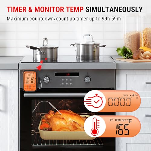 Image of TempPro 500FT Long Range Wireless Meat Thermometer for Grilling and Smoking with 2 Probes, Smoker BBQ Grill Kitchen Food Cooking Digital Thermometer for Meat Turkey (Previously ThermoPro)
