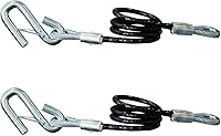 DLFZWB 44-Inch Vinyl-Coated Trailer Safety Cables with Snap Hooks, 3500 lbs Break Strength, Pack of 2 - Heavy Duty Black