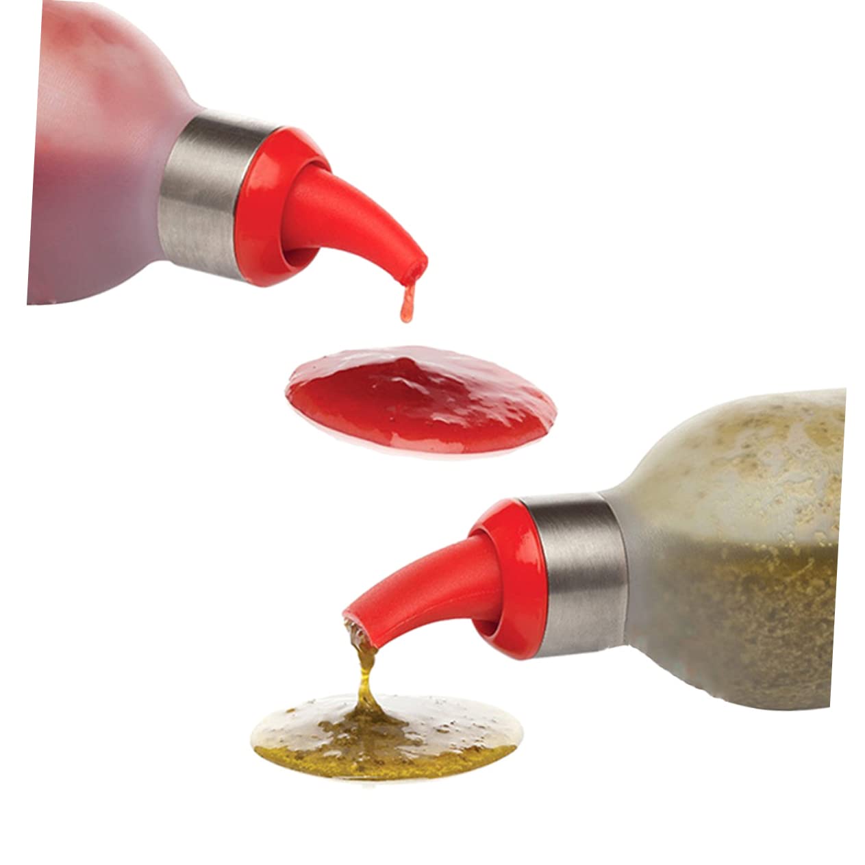 MUCKLILY 3Pcs Multi Functional Squeeze Sauce Bottles Translucent Condiment Dispensers for Ketchup Salad Dressing More Flexible Sauce Containers Random Colors