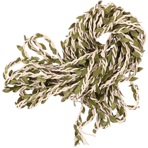 Cabilock Dream Catcher Making Material Waxed Cord with Leaves and Ring for DIY Crafting for Hand Weaving and Home Decor Projects Versatile Twine for Creative Use