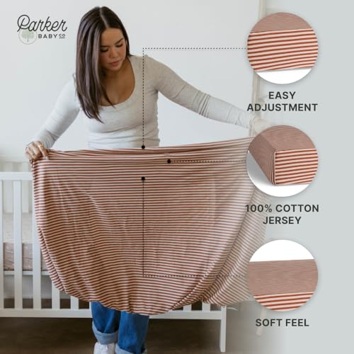 Image of Parker Baby Soft & Durable Fitted Baby Crib Sheets | Snug Fit for Standard Crib Mattresses | Machine Washable, Fade-Resistant & Modern Nursery Designs