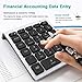 Lekvey Bluetooth Number Pad, 10 Keys Numeric Keypad Portable Wireless Bluetooth Keypad : 28-Key Numpad Extensions for Financial Accounting Data Entry for Laptop Surface Pro Tablets Windows, Silver