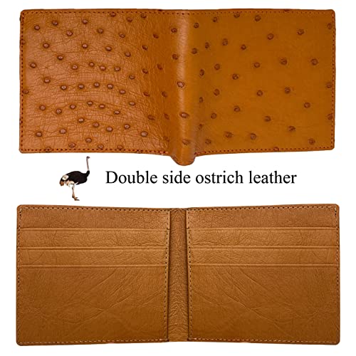 Image of HATA Men Leather Bifold Wallet RFID Blocking Front Pocket Exotic Billfold Handmade Gift For Birthday Wedding Anniversary Father's Day