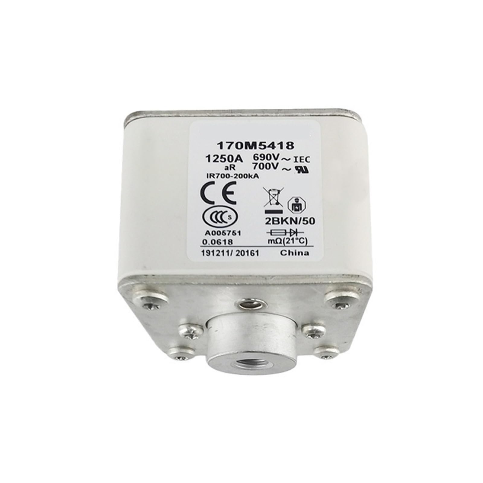 Fusible rápido CC 170M5418 para protección de sistemas de corriente continua industriales