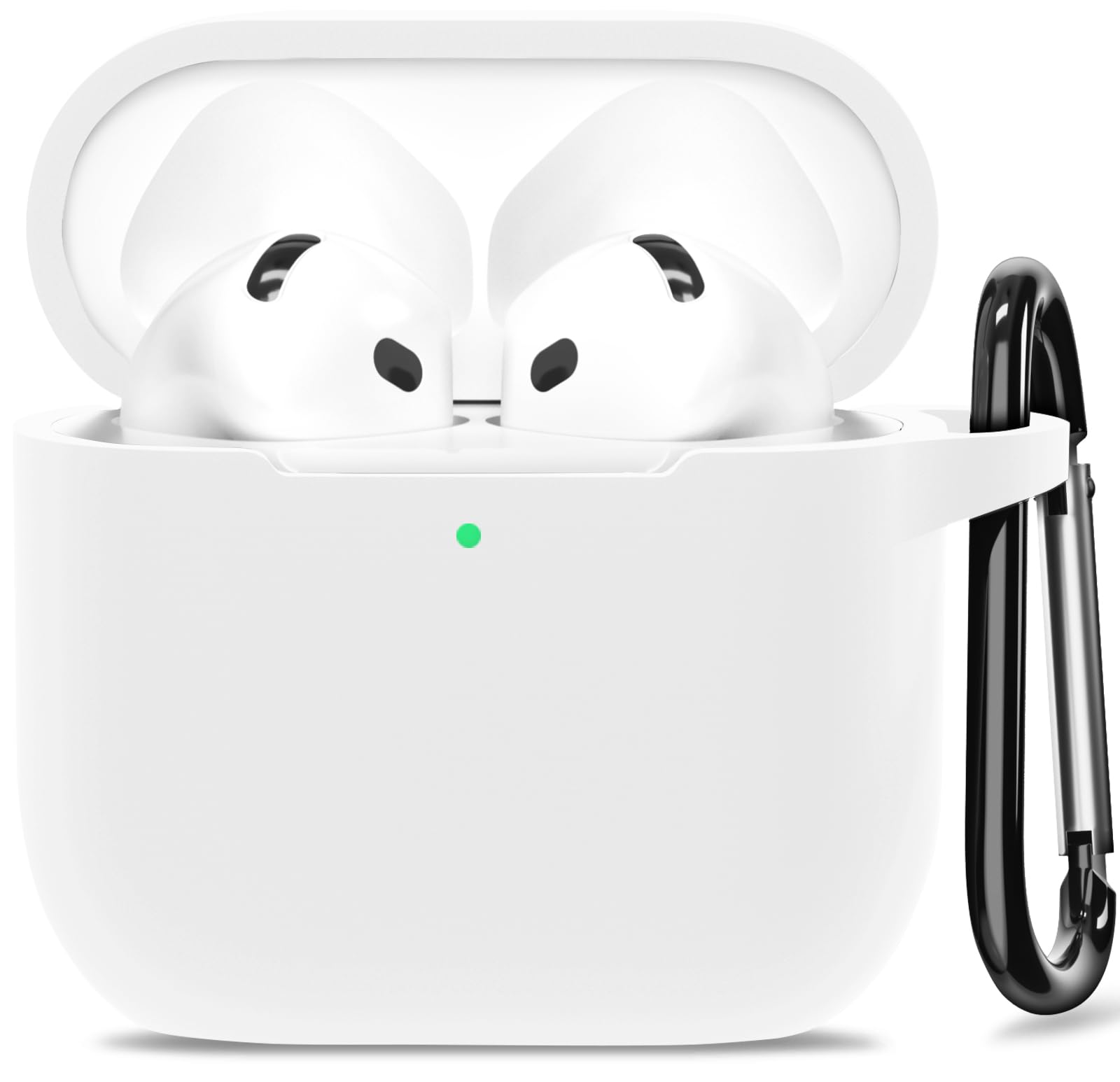 SATLITOG for AirPods 4 Case, Silicone Case Cover Compatible with Apple AirPods 4th Generation, White