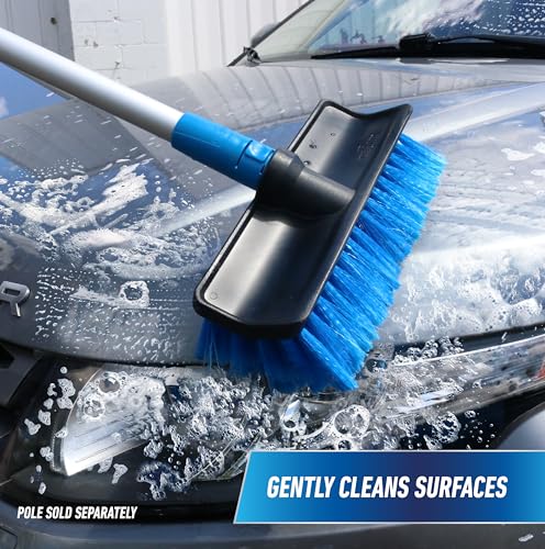 Image of Unger Professional Lock-On Hydropower,Bi-Level Soft Wash Brush, Compatible with Waterflow Poles, Outdoor Cleaning Supplies, Great for Patios, Siding, Windows, Cars, and Boats, 10 inches (Pack of 12)
