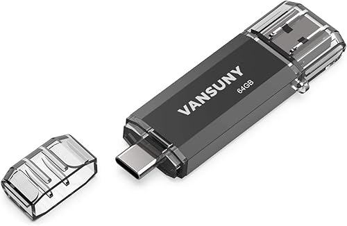 Vansuny Unidad flash tipo C de 64 GB 2 en 1 OTG USB 3.0 + USB C Memory Stick con llavero Dual Tipo C Thumb Drive Photo Stick Jump Drive para