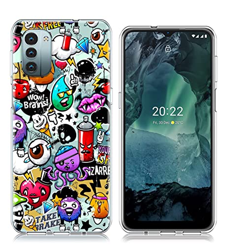 Reshias Funda para Nokia G21 con Dos Cristal Templado Protector de Pantalla, Vistoso Suave TPU Protectora Carcasa para Nokia G21 / Nokia G11 (6,5 Pulgadas)