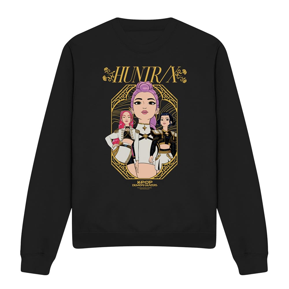 Kpop Demon Hunters Huntrix Golden Frame Unisex Sweatshirt, Black, XX-Large