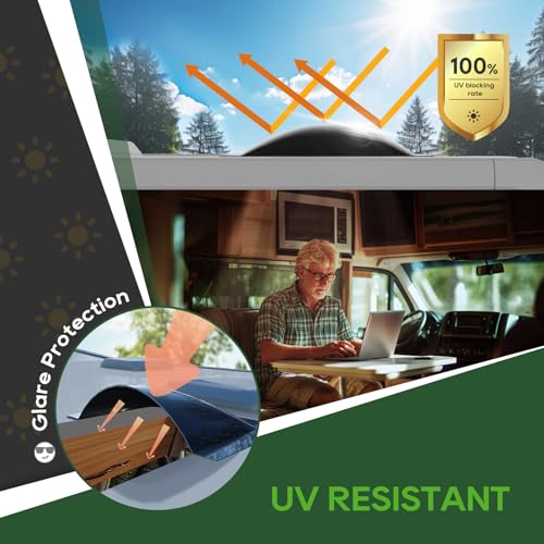 Image of RVGUARD RV Skylight Replacement, 18 inch x 34 inch Outer Dimension Skylight Fits All Standard 14 inch x 30 inch Openings, RV Skylight for Camper Trailer Fifth Wheel Truck, UV Resistant, Impact Resistant, Black