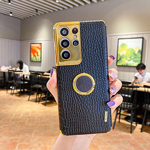 Étui en cuir crocodile pour Samsung S10 et S20 avec fermeture ultra magnétique élégante
