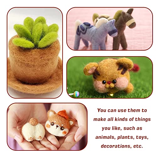 Wonvoc 2.82Oz Needle Felting Wool, 80 G Nature Wool Roving Yarn, Needle Felting Wool Bulk, Hand Spinning Wool Roving Wool Yarn For Diy Craft Materials And Felting Wool Craftsmen, 10G/Color (Autumn) #TOP5