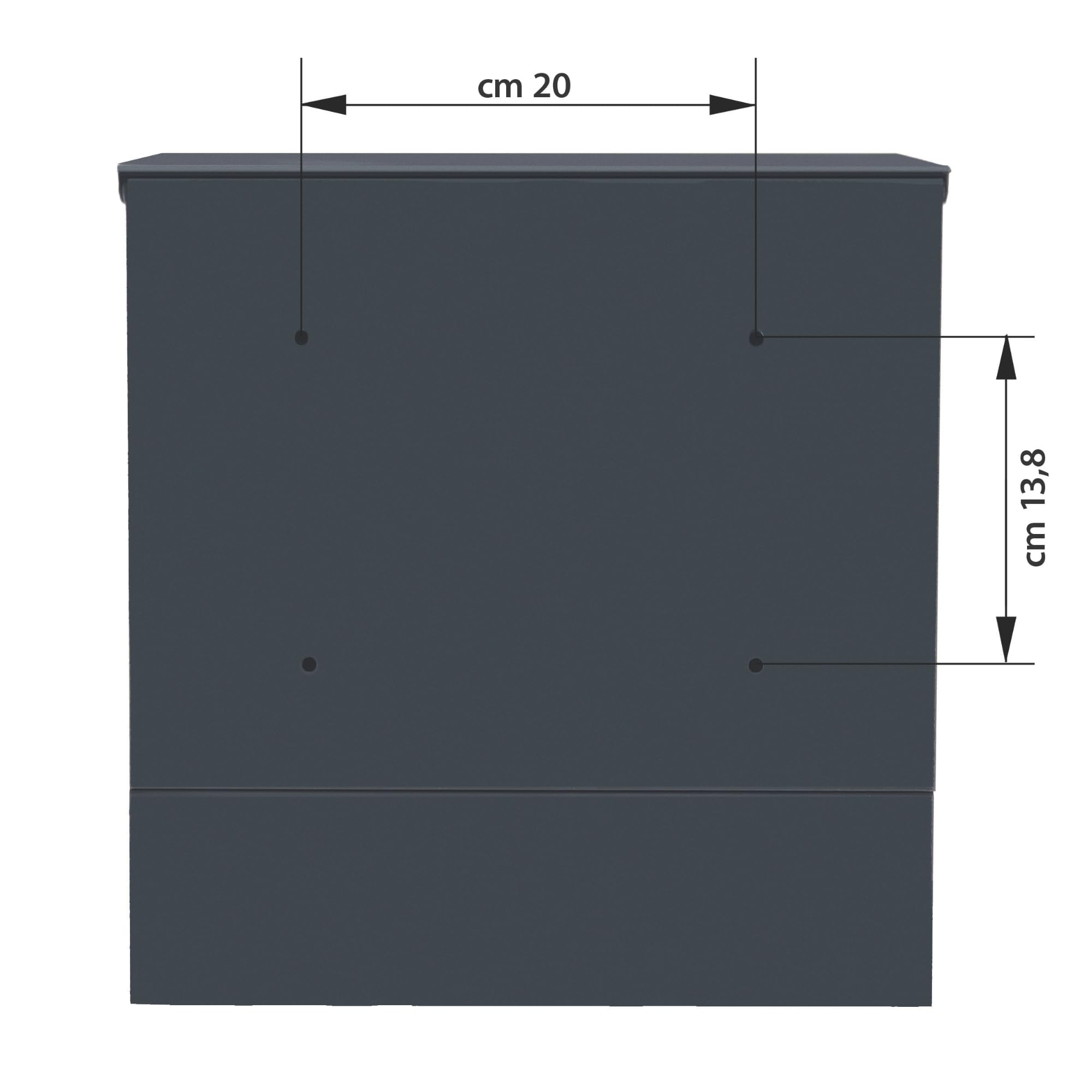 ALUBOX URANIA Cassetta Postale Da Esterno Moderna In Acciaio e Lamiera Zincata 37x37x11 CM Cassetta Posta Con Portanome E Serratura Cassetta Postale Antiscasso VANO PORTA RIVISTA (RUGGINE)