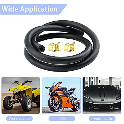 Savita 1 Pc 3.28 Ft 3/16" Inch Id Fuel Line Set, Fuel Pipe Fuel Hose With 5 Pieces Of Hose Clamps, Gasoline Hose Tool Kit, Suitable For Motors, Cars, Tractors, Small Engines (5Mm) #TOP4