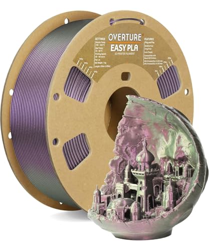 Image of OVERTURE Easy PLA 1.75mm 3D Printer Filament, 1kg Cardboard Spool (2.2lbs), Dimensional Accuracy + /- 0.03mm, Fit Most FDM Printer (SShimmer Purple)