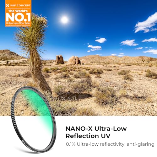 K&F CONCEPT 67mm Ultra-Low Reflectivity MCUV Lens Protection Filter 28 Multi-Layer Coatings Ultra-Slim HD Waterproof Scratch Resistant Lens UV Filter (Nano-X Series)