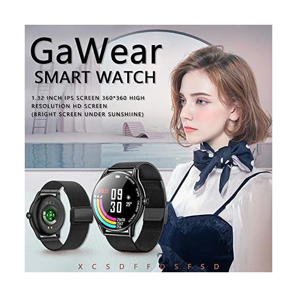 GaWear-Reloj-Inteligente-HombreSmartwatch-Hombre-132HD-Pantalla-Tactil-Completo-Reloj-Inteligente-con-Llamadas-Pulsometro-Presion-ArterialMonito-de-SuenoPodometro-Pulsera-Reloj-Android-iOSNegro
