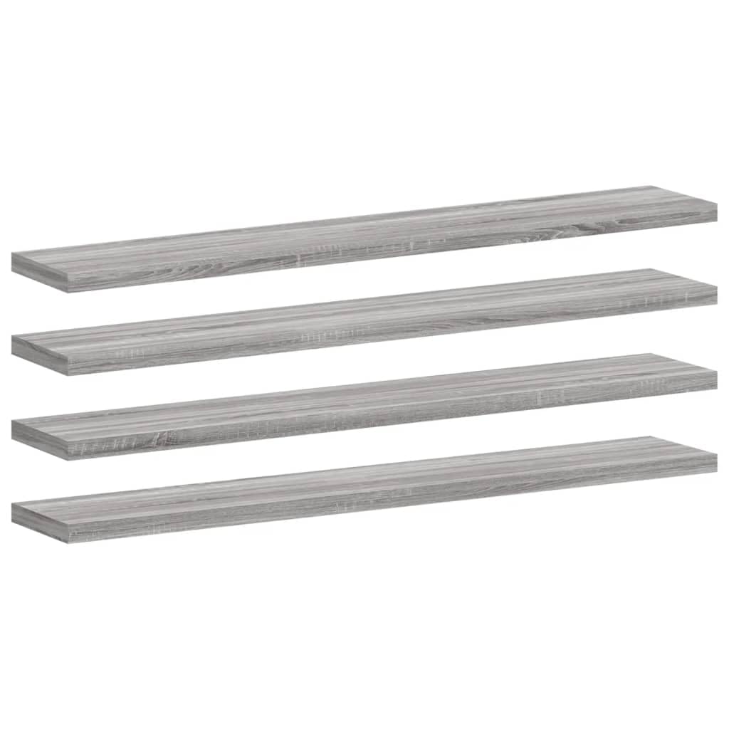 vidaXL Wall Shelves 4 pcs, Floating Shelf for Display Books CDs, Wall Mounted Shelf for Living Room, Wall Rack, Grey Sonoma Engineered Wood