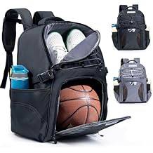 Basketball Backpack with Ball & Shoes Compartment Large Sports Training Equipment Bags for Adults, Youth