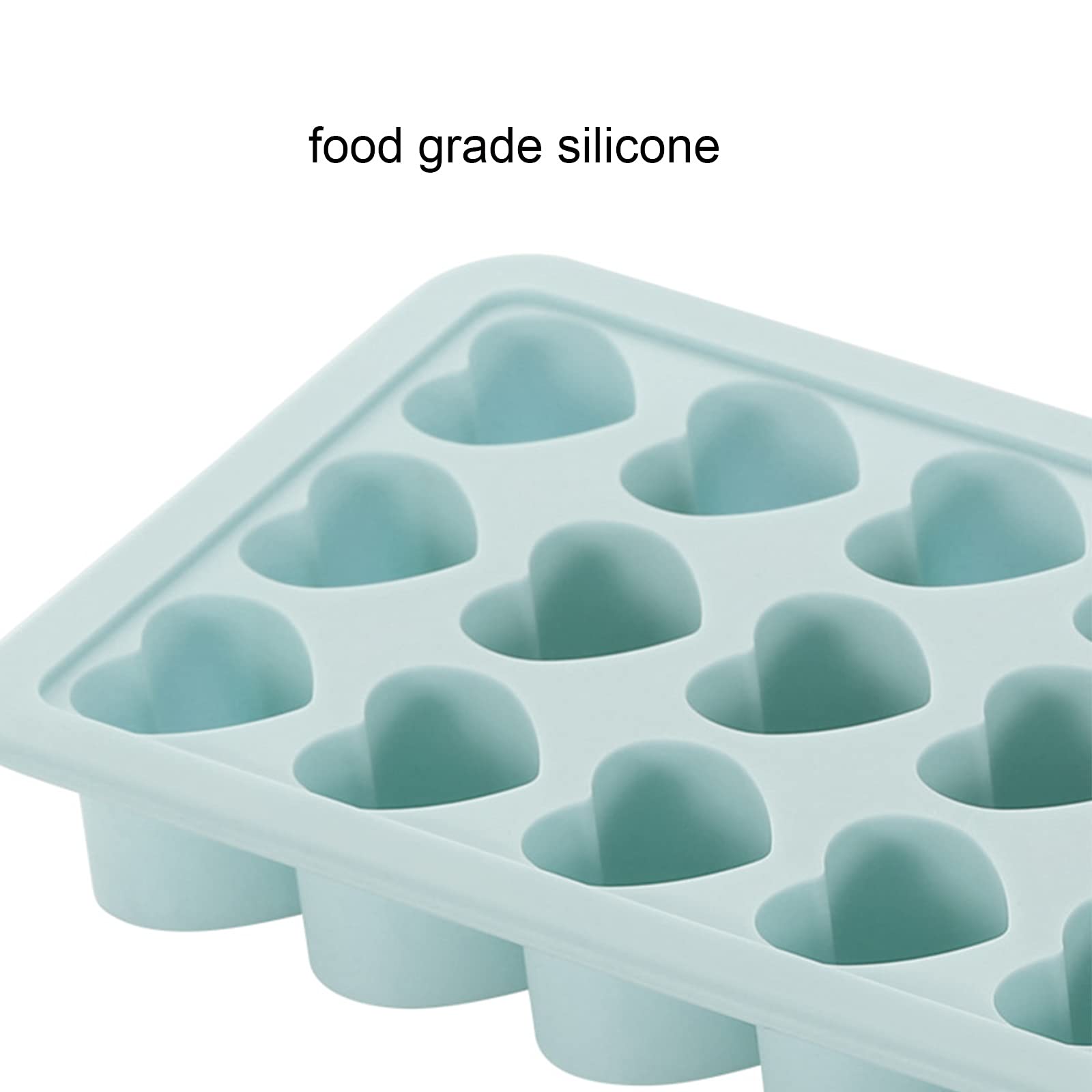 Silikon-Eiswürfelform mit Deckel, 21 leicht abnehmbare Gefrierformen, BPA-frei, stapelbar, wiederverwendbar (blau)