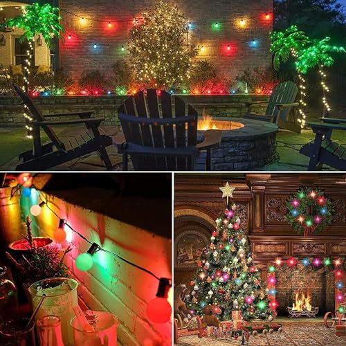 Image of GOOTHY 25 Pack G40 Frosted Multicolor LED String Light Bulbs, E12 /C7 Candelabra Base Christmas Globe Replacement Bulbs for Indoor Outdoor, 0.6W Shatterproof LED Night Light Bulbs