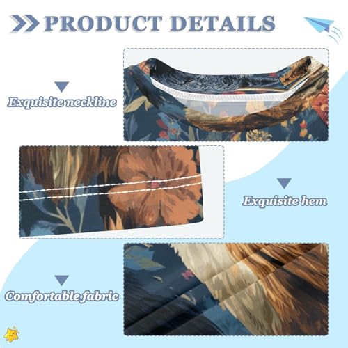 Boys Short Sleeve T-Shirts Highland Cow Cattle Flower Rashguard Kids Swim Shirts Sun UPF 50+3