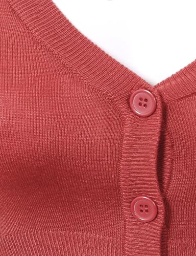 Image of Allsense Women's Cropped Bolero Shrug Cardigan | 3 /4 Sleeve, Button Down, Lightweight Knit Sweater