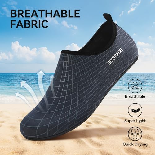 Image of Sixspace Water Shoes for Women Men Aqua Socks Swim Shower Beach Barefoot Pool Quick-Dry Non Slip Lake Surf