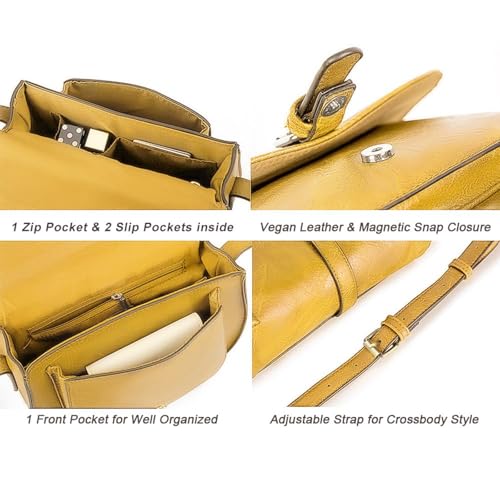 Image of AFKOMST Crossbody Bags for Women,Small Saddle Purse and Boho Cross Body Handbags,Vegan Leather