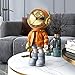 Dosker Astronaut Statues Spaceman Sculpture Polyresin Arts Gifts Orange Figurine Ornament Room Decor for Men,Home and Crafts Desktop Accessories Tabletop Decoration, Living Room, Office, Bookshelf