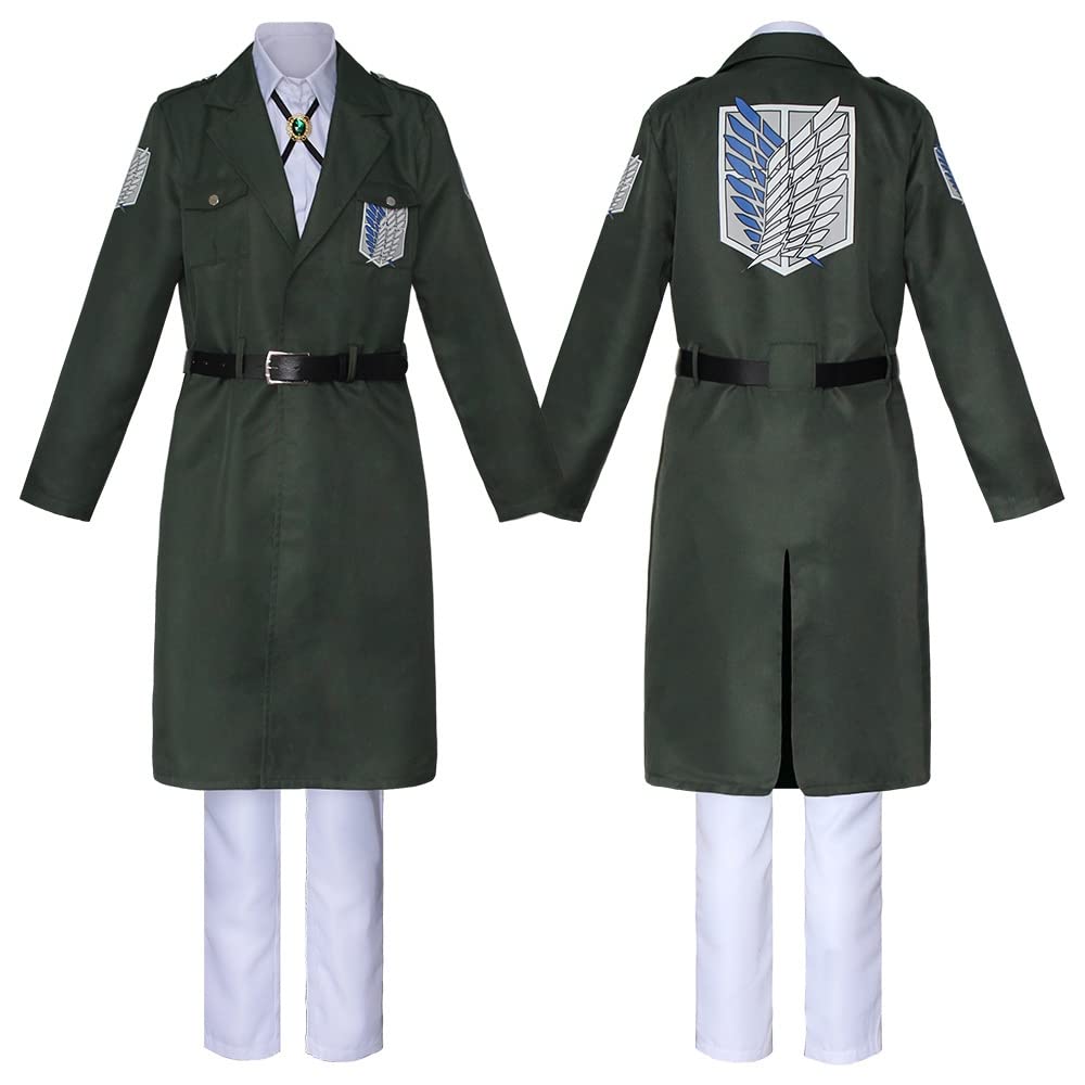 Cappotto Verde Maschera Carnevale Simil Attack Titans Costume Cosplay ATITAN31
