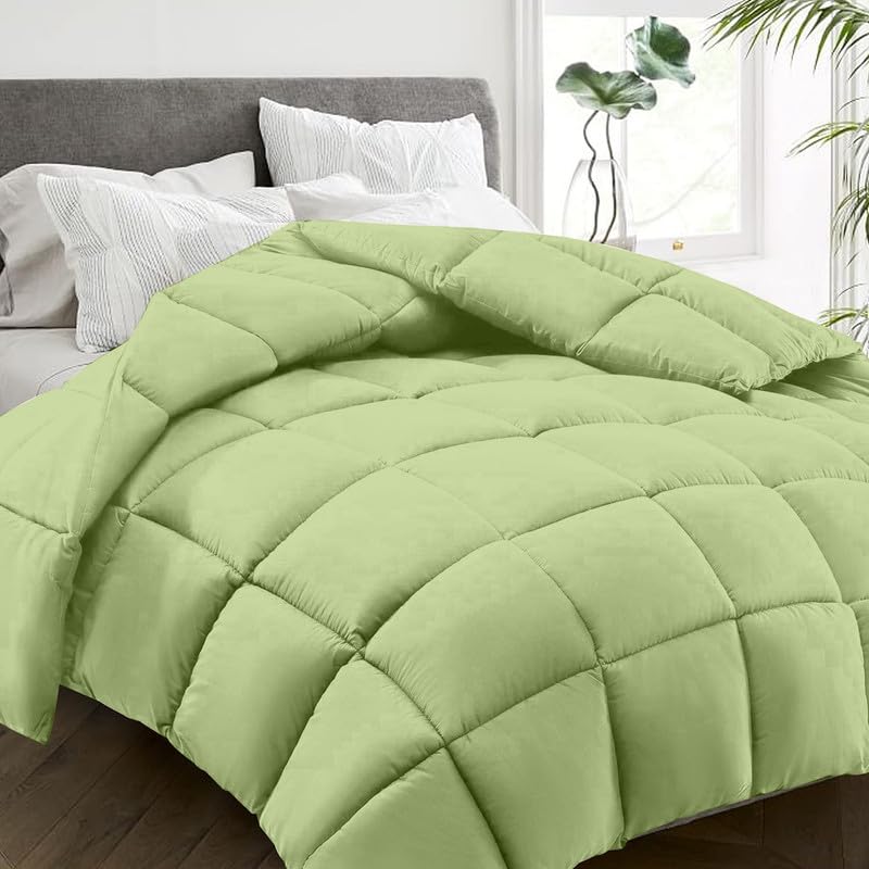 Image of ARLinen AC Comforter Quilt Blanket for All Season ac Blanket for Summer Super Soft Fluffy Comforter, 300 GSM (60 inch X 90 inch Inches /152Cm X 228Cm) - Single Bed Comforter|Sage| TC - 400