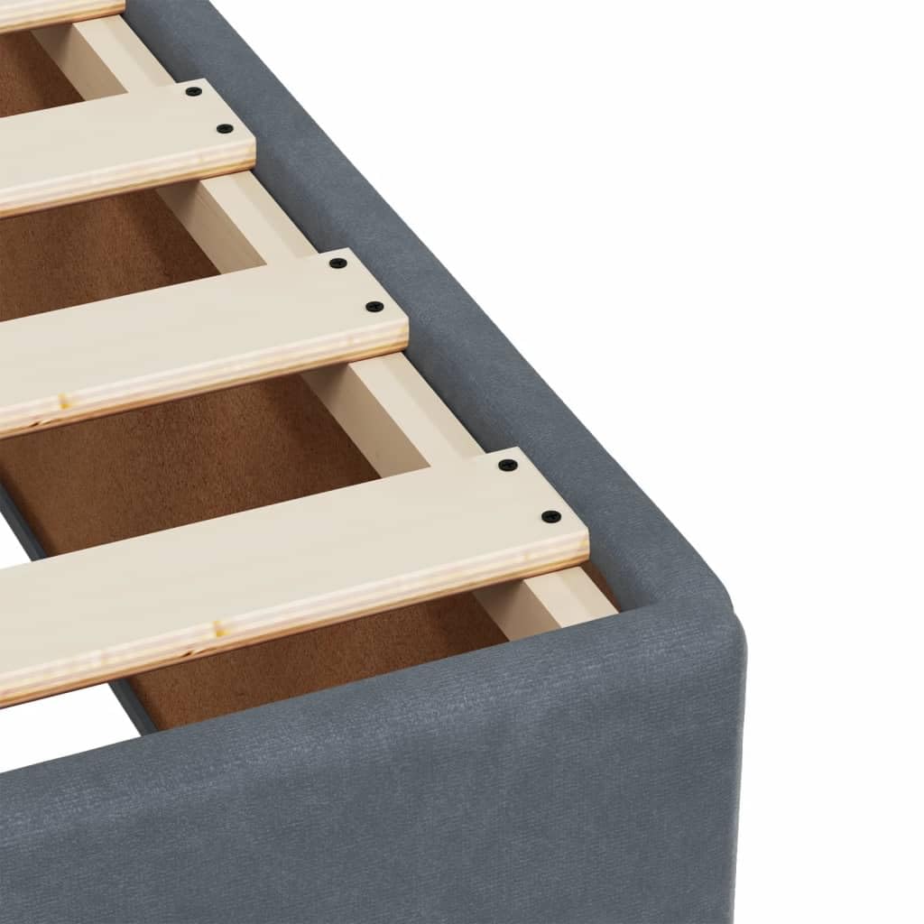 vidaXL Boxspringbett, Polsterbett Bett mit Matratze Matratzenauflage, Bettgestell mit Kopfteil Lattenrost, Doppelbett für Schlafzimmer, Dunkelgrau 180x200cm Samt