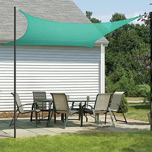 Image of HIPPO Shade Sail 9.5 Feet X 10 Feet Sun Shade 85% UV Block for Canopy Cover, Outdoor Patio, Garden, Pergola, Balcony Tent (Green)