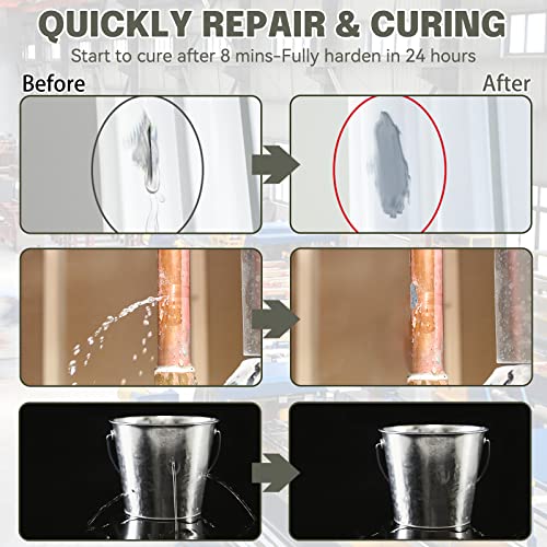 Epoxy Putty, 120G 2 Part Fast Repair Epoxy Glue, Pool Repair Putty, Metal, Plastic, Wood, Glass, Ceramic Crack Filler, Heat Resistant And Waterproof (Grey) #TOP1