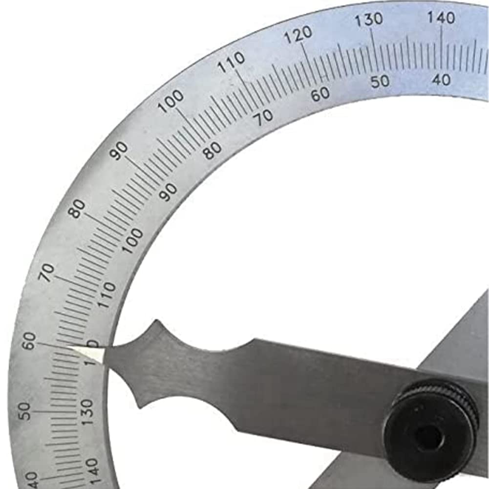 Jkjhbhged 1 Piece Carbon Steel Chrome Plated Anti- Universal Angle Ruler with Metal Locking Screw 0-180° Case Dimensions: 80 X 120mm