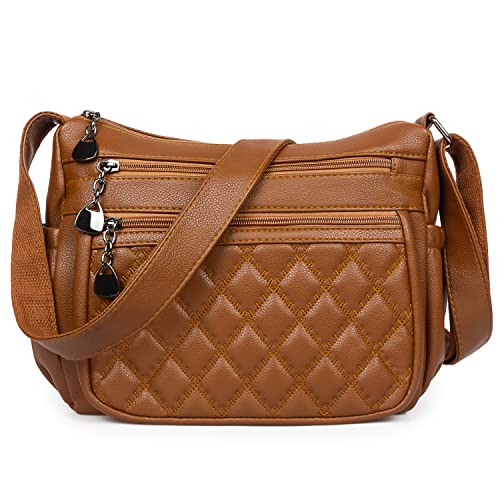 VOLGANIK ROCK Crossbody Purse for Women Ladies Soft Vegan Leather Shoulder Bag Quilted Satchel Handbags by VOLGANIK ROCK - Used condition - US$34.30