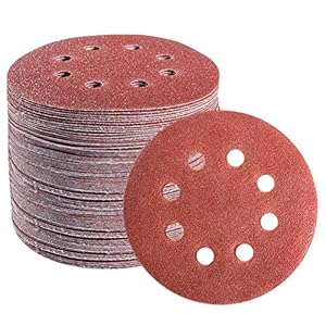 S SATC 72 PCS 5 Inch 8 Hole Hook and Loop Adhesive Sanding Discs Sandpaper for Random Orbital Sander 40 60 80 120 180…